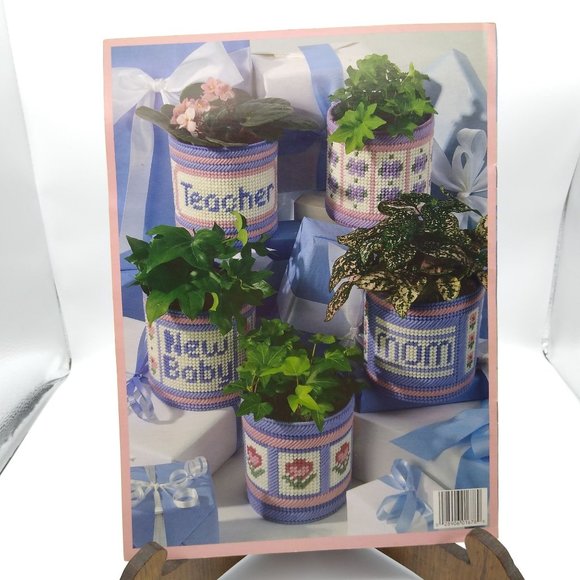 Vintage Plastic Canvas Patterns, Flowerpot Cover Ups by Ann Townsend, Leisure - Picture 2 of 2